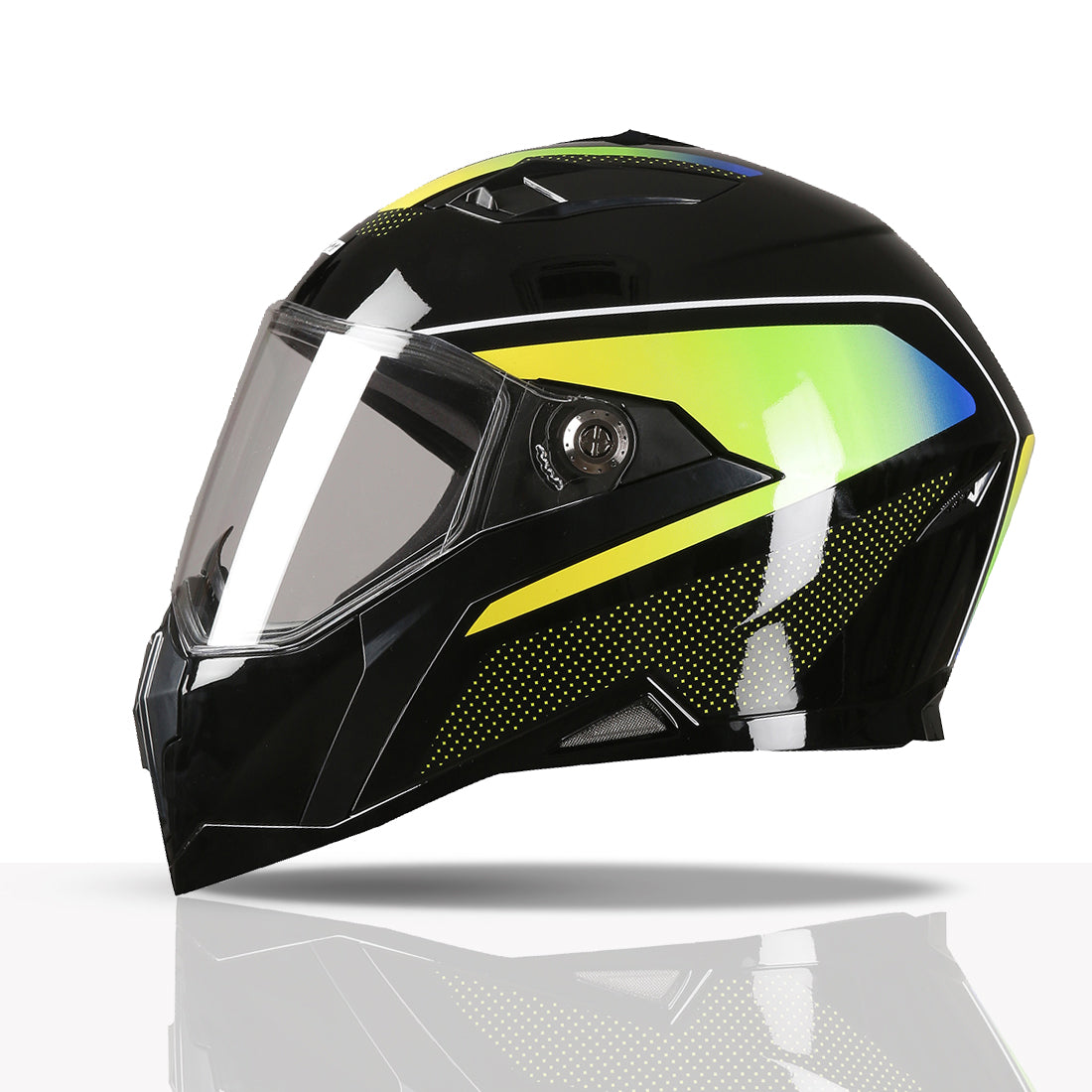 TVS Racing Anti Matter Full Face Helmet for Bike & Motorcycle Riders #-DOT & ISI Certified-Lightweight ABS Shell, UV Resistant-Ventilated Comfort Liner, Quick-Release Visor & Chin Strap